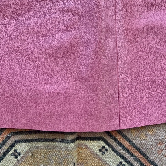 Pink leather vintage plus size skirt size 10-14 - Picture 6 of 8